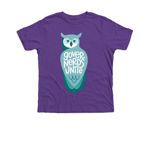 Governerds Unite Owl (Green) Purple Premium Youth Tee