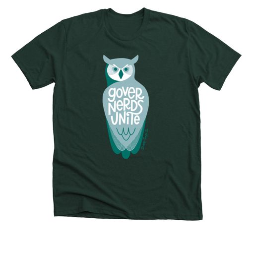 Governerds Unite Owl (Green) Forest Green Premium Tee