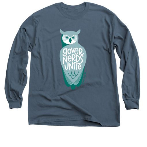 Governerds Unite Owl (Green) Long Sleeve Tee