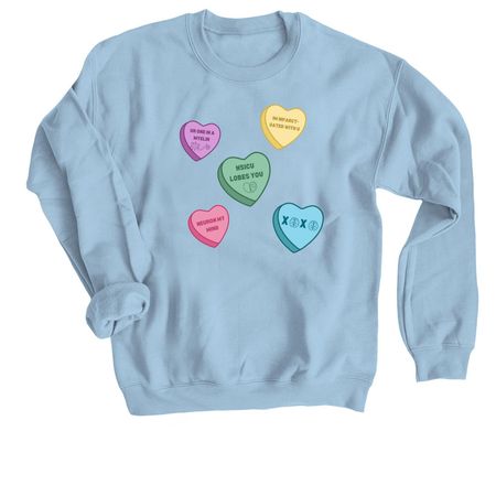 Neuro Valentine, a Light Blue Crewneck Sweatshirt