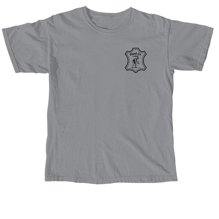 Dood Co. Leather Tee, a Granite Comfort Colors Unisex Tee