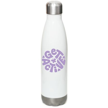 GET HYDRATED, a White Stainless Steel Water Bottle