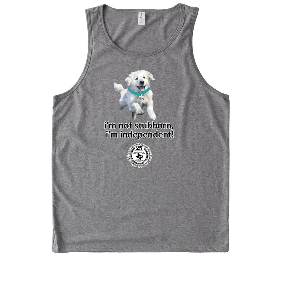 TGPR 25th Anniversary Ts #8 Not Stubborn!, a Aluminum Grey Allmade Eco Triblend Tank
