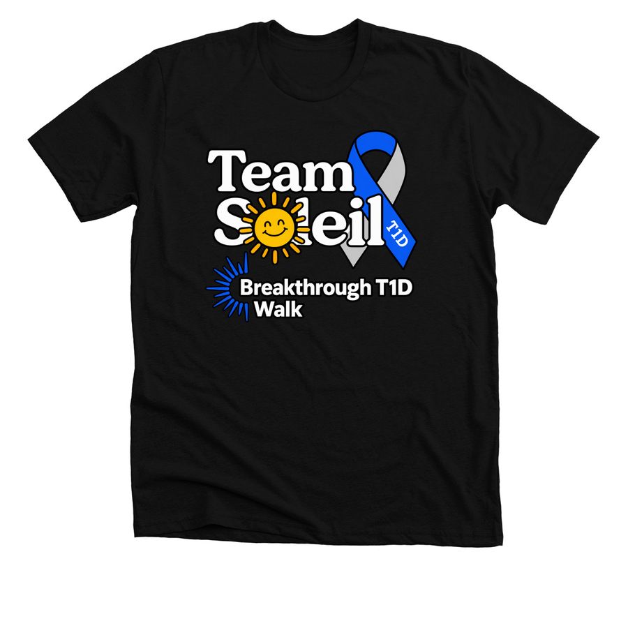 Team Soleil Breakthrough T1D Walk, a Solid Black Blend Premium Unisex Tee