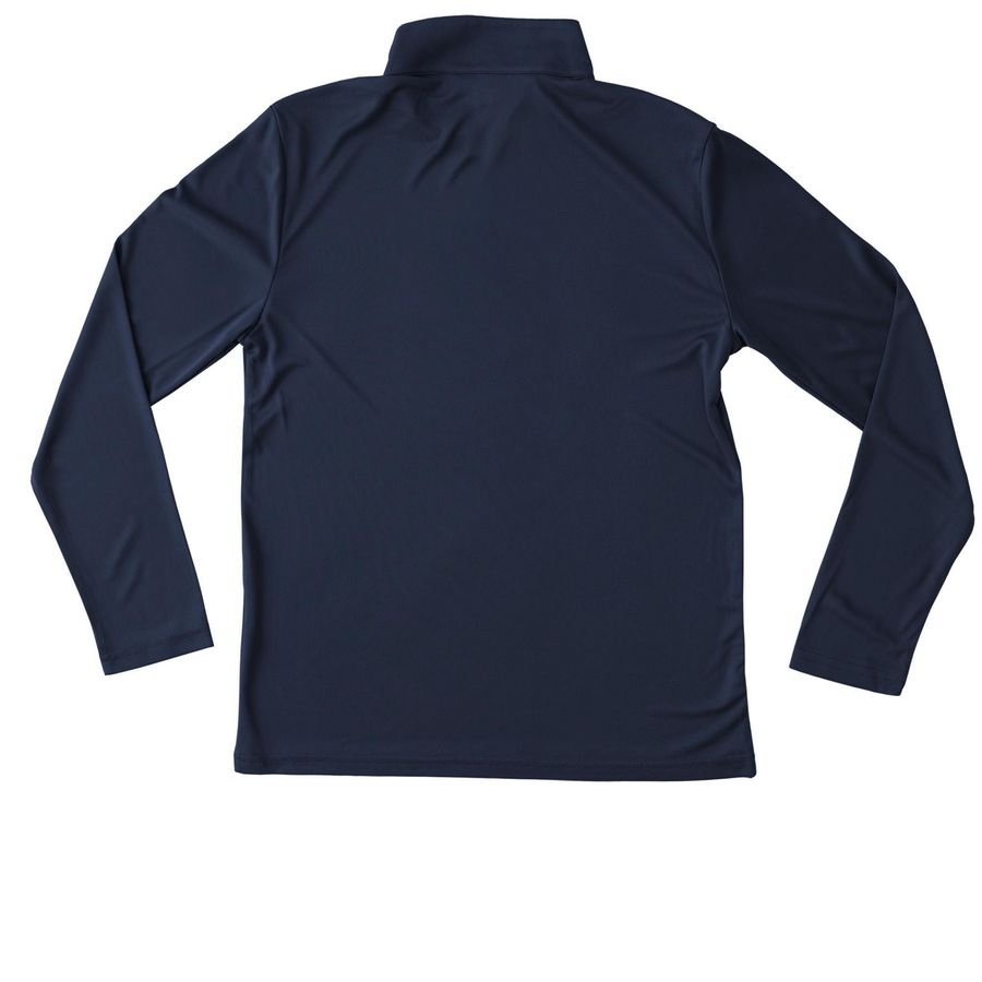 Bulldogs Active Zip, a True Navy Youth Performance Quarter Zip Pullover (back-view)