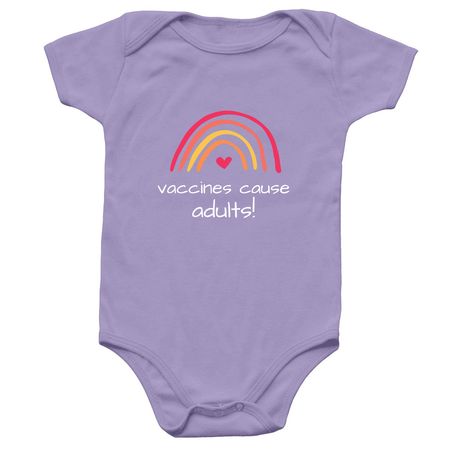 Vaccines Cause Adults Onsie, a Lavender Infant Onesie