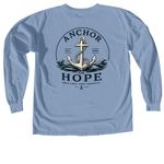Anchor of Hope, a Washed Denim Comfort Colors Long Sleeve Tee (back-view)