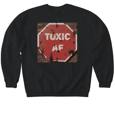 Toxic Sign&nbsp;, a Black Softstyle Crewneck Sweatshirt