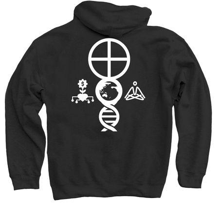 Imaginaut 2.0, a Black Pullover Hoodie (back-view)