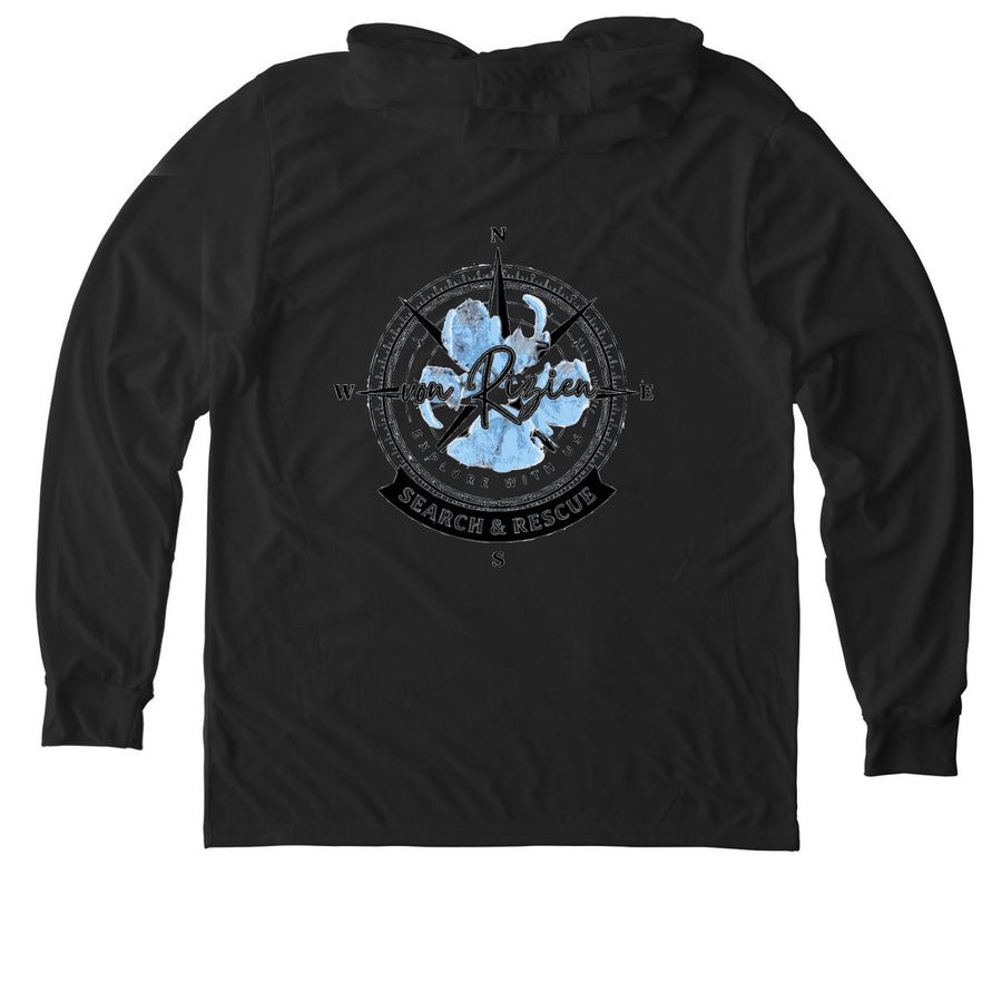 Hoodie, a Space Black Allmade Eco Triblend Hoodie Tee (back-view)