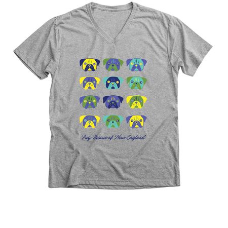 The Pug Palette Collection, a Athletic Heather Premium V-Neck Tee