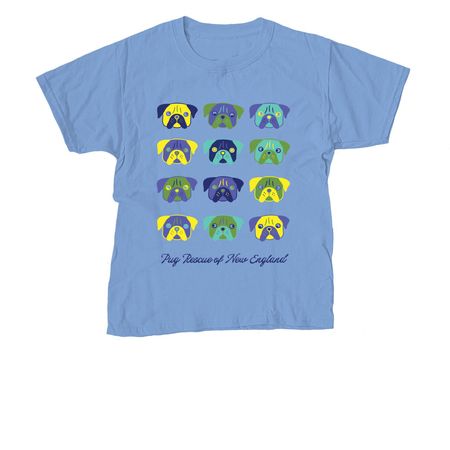 The Pug Palette Collection, a Carolina Blue Youth Unisex Tee