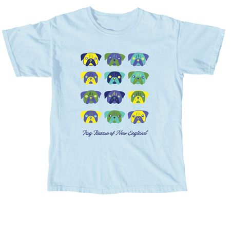 The Pug Palette Collection, a Chambray Comfort Colors Unisex Tee