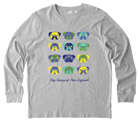 The Pug Palette Collection, a Heather Grey Stanley/Stella Unisex Creator 2.0 Long Sleeve Tee