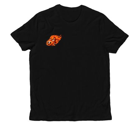FIREBALLS Right Chest, a Deep Black Allmade Organic Cotton Unisex Tee