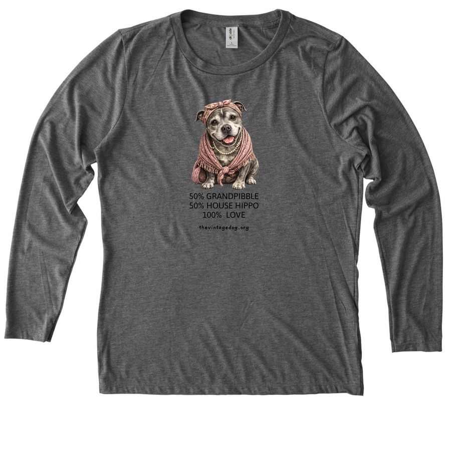 Grandpibble, a Aluminum Grey Allmade Eco Triblend Women?s Long Sleeve Tee