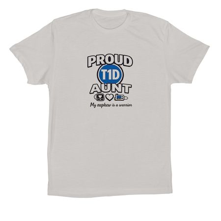 Proud T1D aunt to nephew, a Solid Athletic Grey Premium Cotton Tee