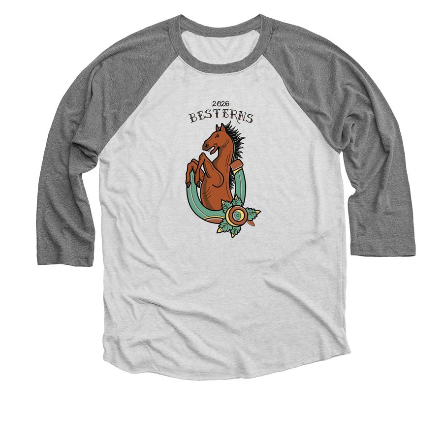 Get Along (Sleeve Besterns Tee) Little Dogies, a Premium Heather and Heather White 3/4 Sleeve Baseball Tee