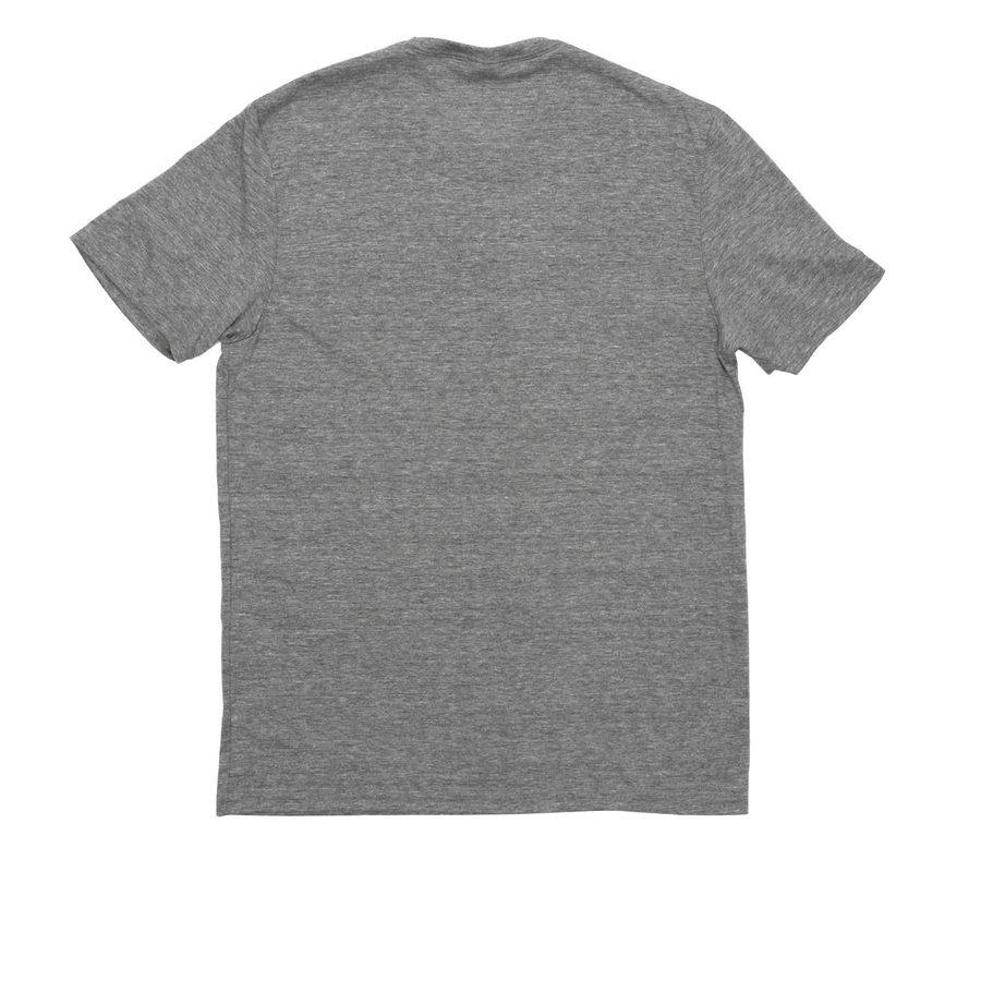 Classic Mini Logo, a Aluminum Grey Allmade Eco Triblend Unisex Tee (back-view)