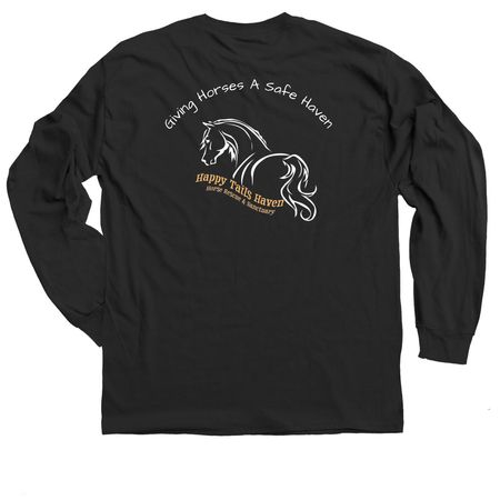 Mission Statement Long Sleeve Options, a Black Classic Long Sleeve Tee (back-view)