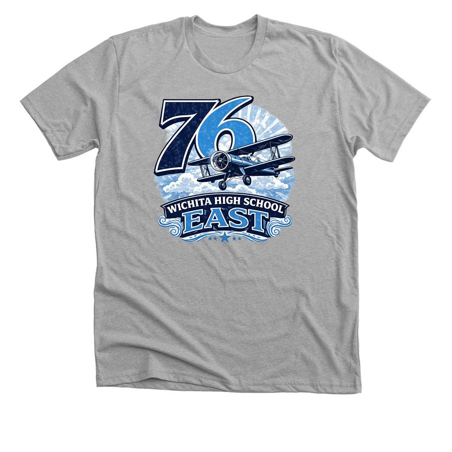East High Class of 76- Post Reunion, a Athletic Heather Premium Unisex Tee
