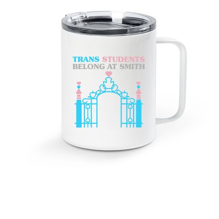 Stainless Steel Travel Mug blue +Everywhere, a White Stainless Steel Travel Mug