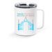 Stainless Steel Travel Mug blue +Everywhere, a White Stainless Steel Travel Mug