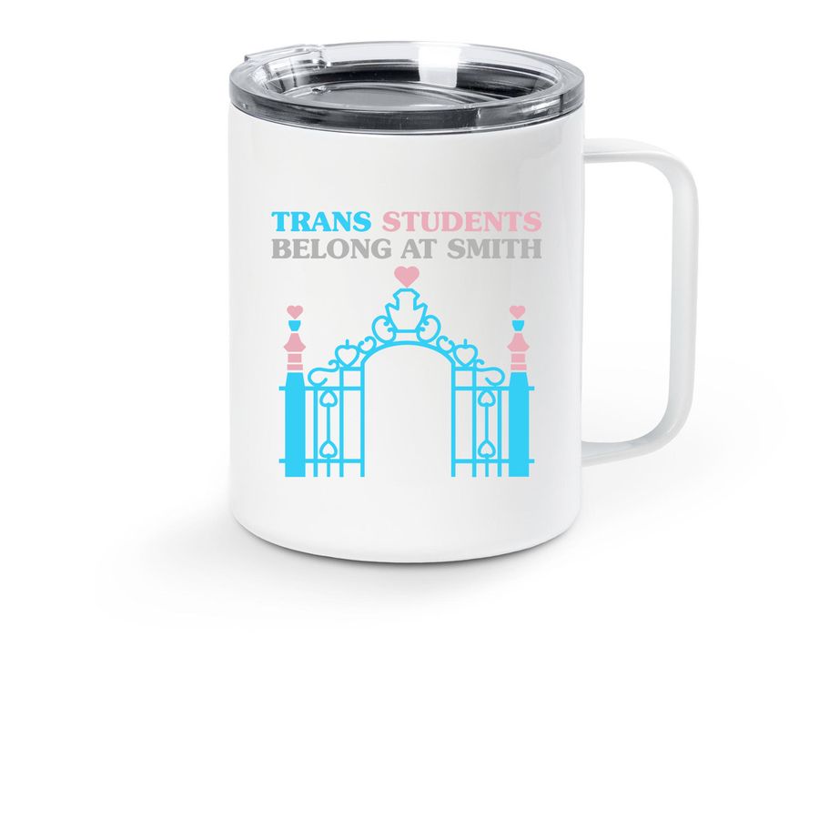 Stainless Steel Travel Mug blue +Everywhere, a White Stainless Steel Travel Mug
