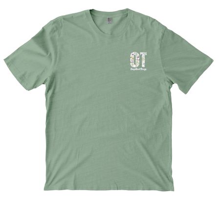 The OT Month, a Lichen Green Allmade Organic Cotton Mineral Dye Tee