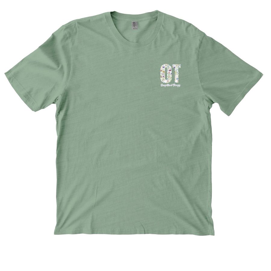 The OT Month, a Lichen Green Allmade Organic Cotton Mineral Dye Tee