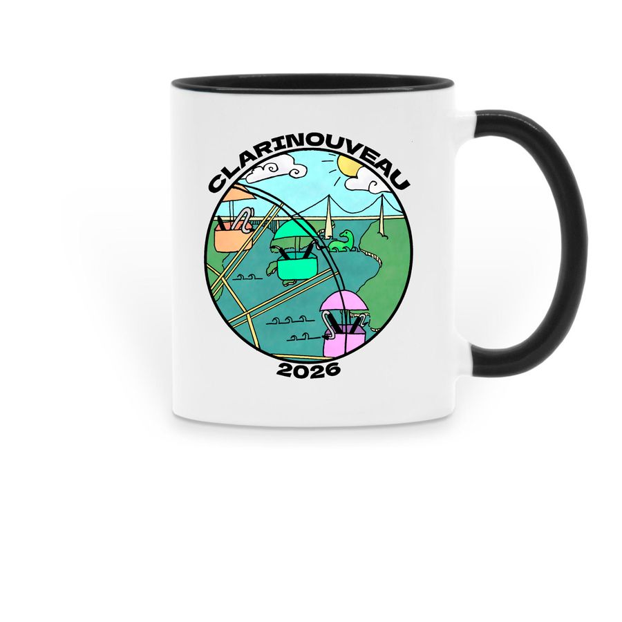 Clarinouveau 2026, a Black Two-Tone Ceramic Mug