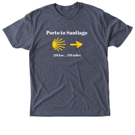 2026 Porto to Santiago Pilgrimage Shirt, a Vintage Navy Triblend Unisex Tee