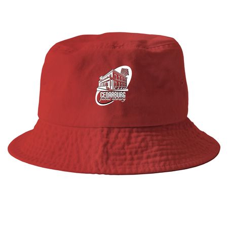 Library Hair, Don?t Care with CPL, a Red Printed Bucket Hat