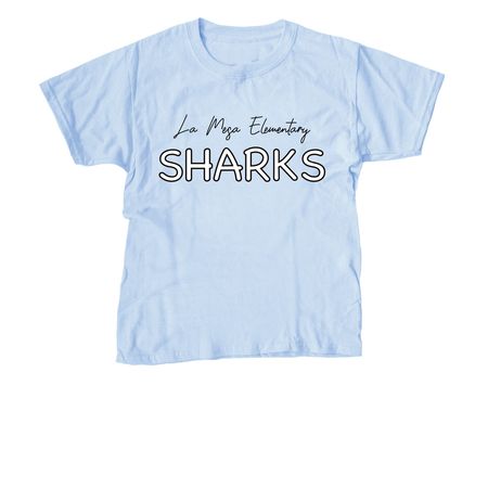 La Mesa Sharks, a Light Blue Youth Unisex Tee