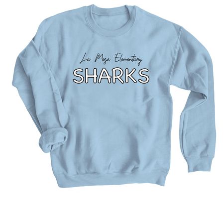 La Mesa Sharks, a Light Blue Crewneck Sweatshirt