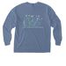 Limited Edition: White-Water Lily Shirt, a Blue Jean Comfort Colors Long Sleeve Pocket Tee (back-view)