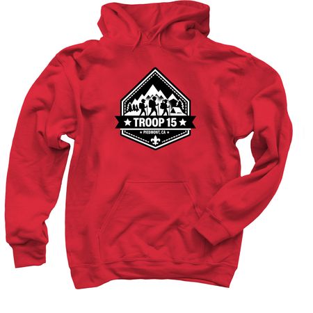Troop 15 Standard sweatshirts, a Red Pullover Hoodie