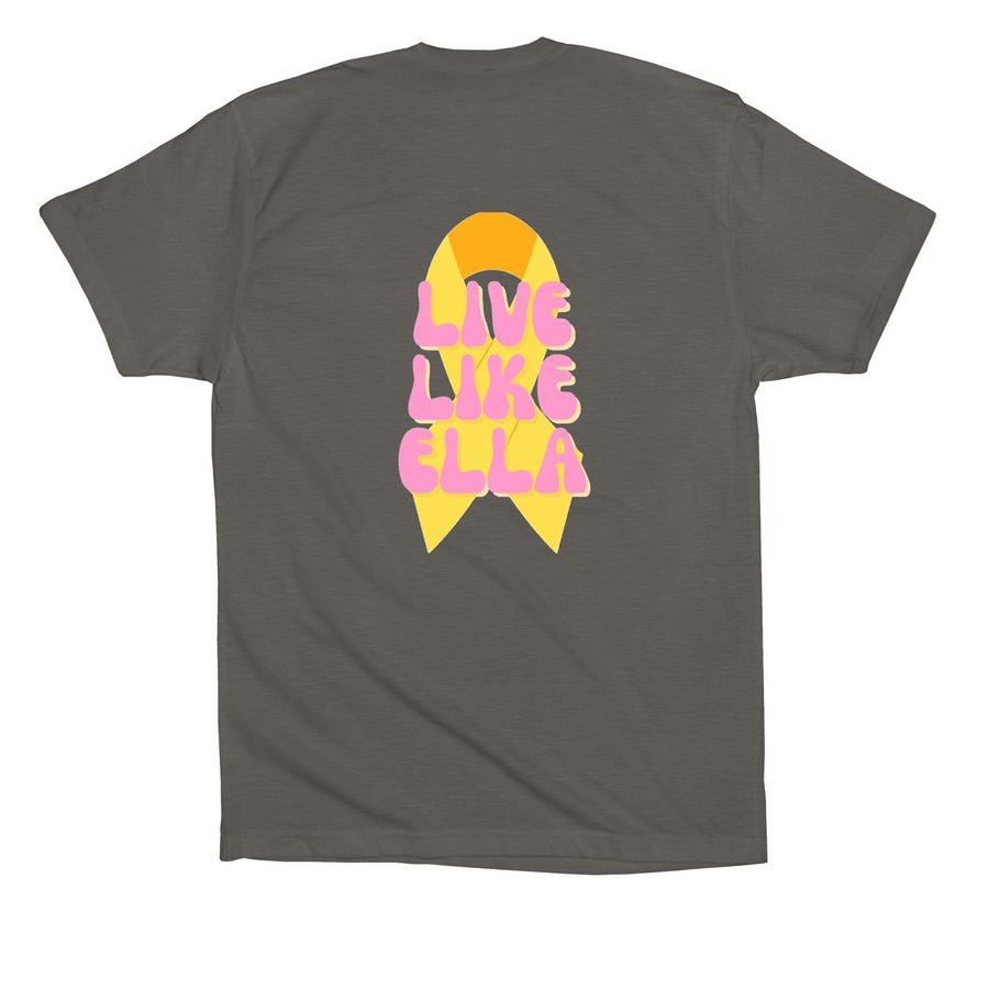 Grey For Ella Shirts, a Asphalt Premium Cotton Tee (back-view)