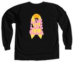 Grey For Ella Shirts, a Black Comfort Colors Long Sleeve Tee (back-view)
