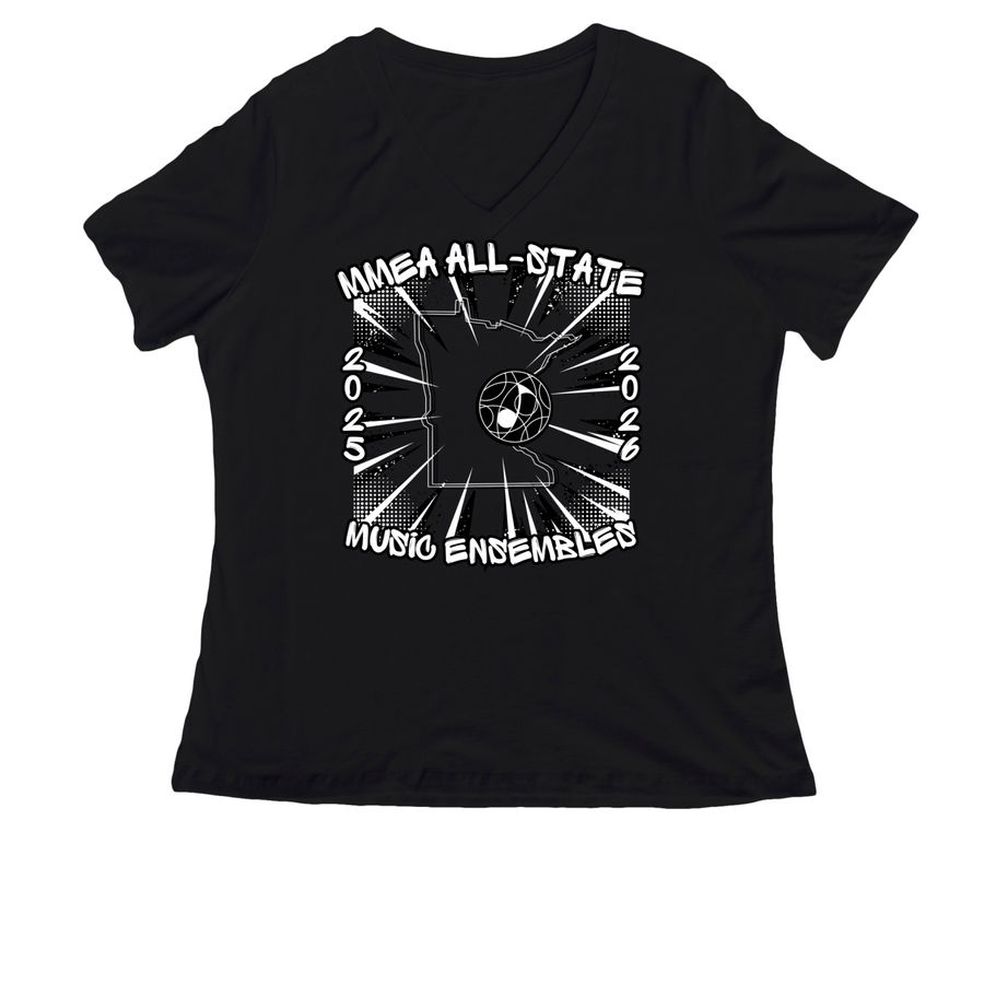 All-State MUSICIAN, a Black Women's Relaxed V-Neck Tee