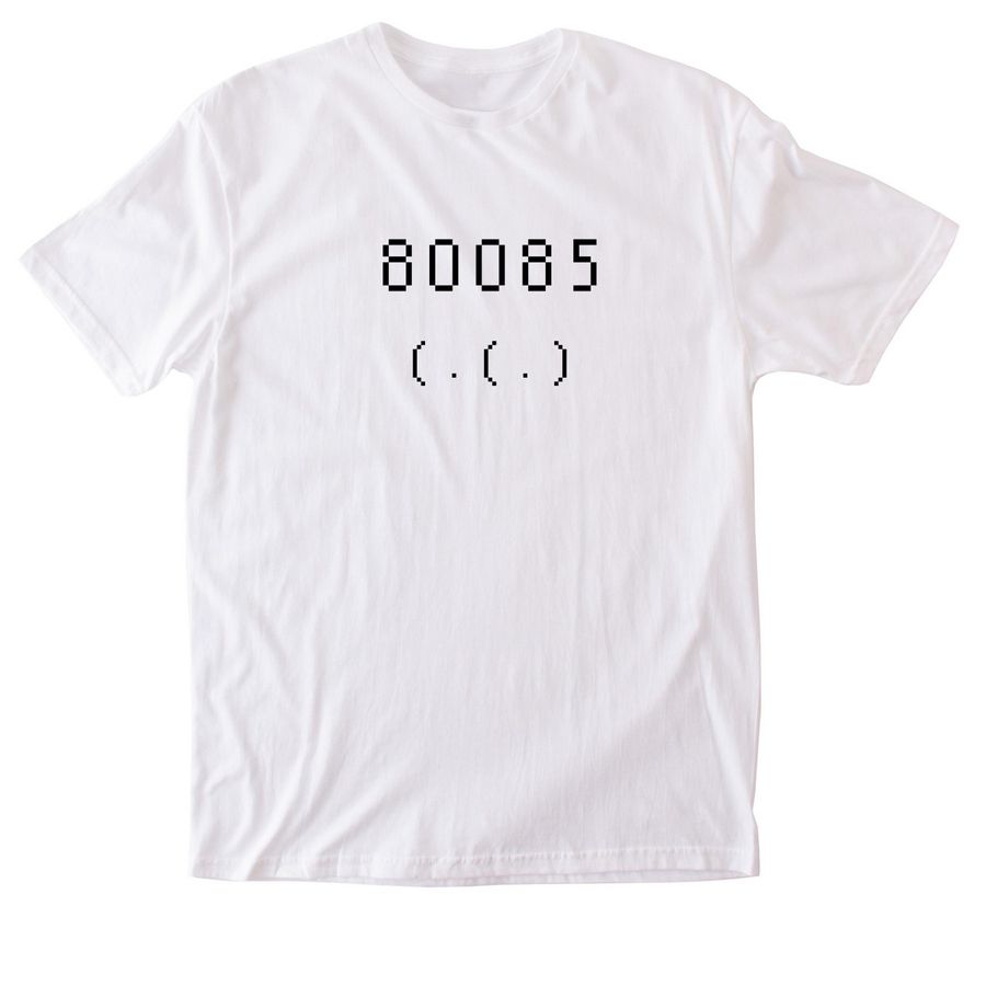 80085 TEE, a White Softstyle Cotton Tee