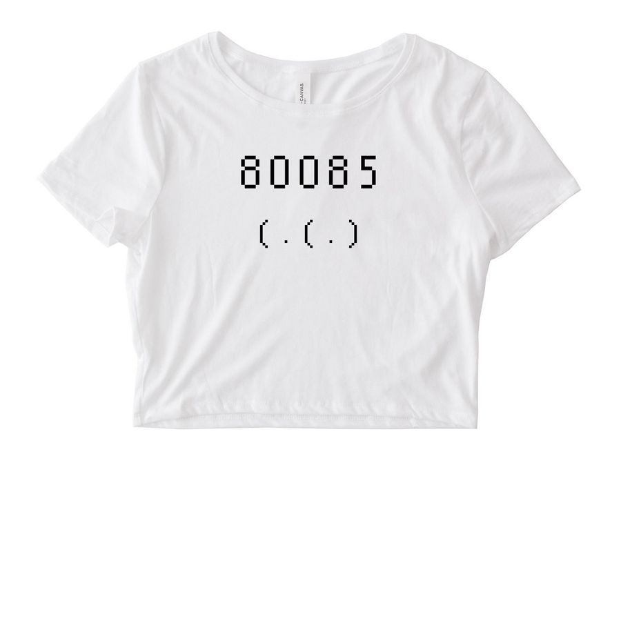 80085 TEE, a White Women's Fitted Cropped Tee
