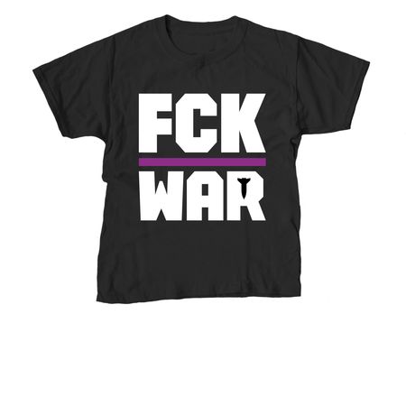 FCK WAR, a Black Youth Unisex Tee