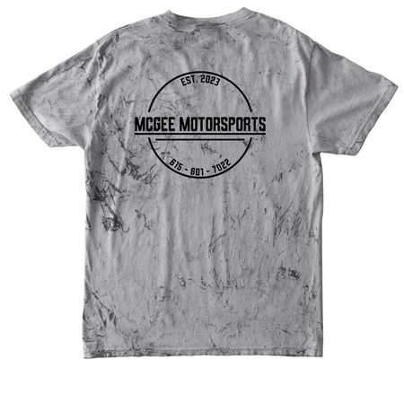 McGee Motorsports TieDye Shirt, a Smoke Comfort Colors Colorblast Tee (back-view)
