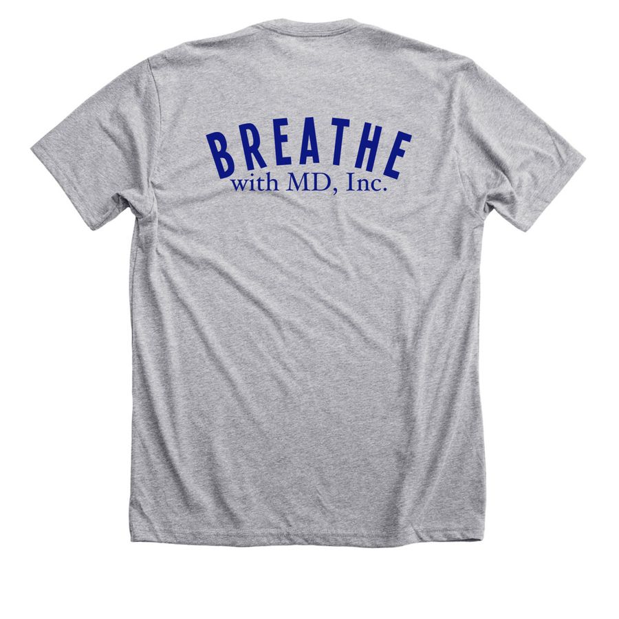 #LivingVentilated Shirt, a Athletic Heather Premium Unisex Tee (back-view)