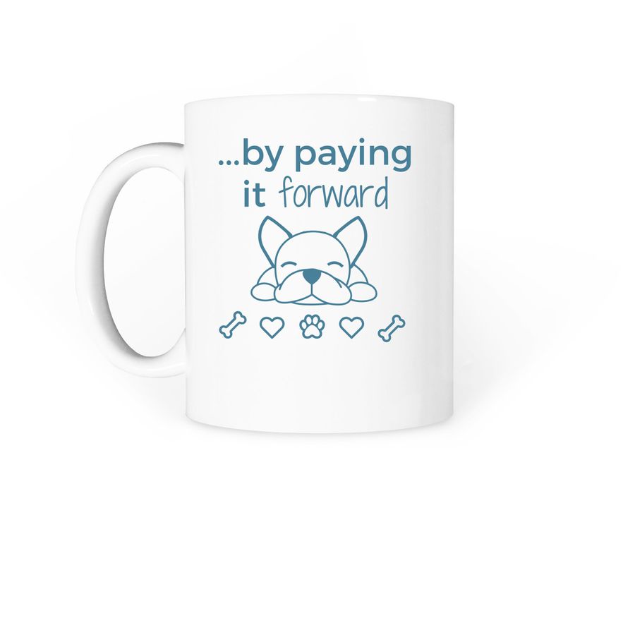 Pay it forward for senior dogs, a White Coffee Mug (back-view)