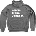 Zip Up Hoodie (LTC back), a Deep Heather Zip Up Hoodie (back-view)