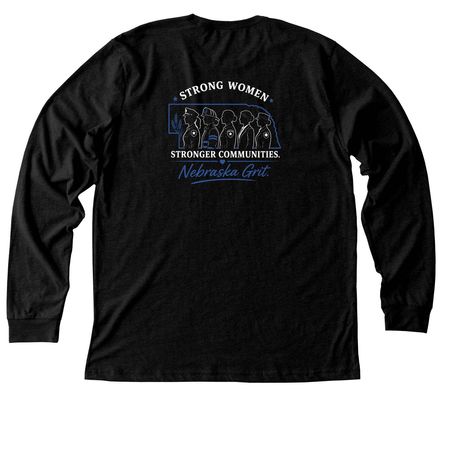 Nebraska Grit (Blue), a Black Heather Premium Long Sleeve Tee