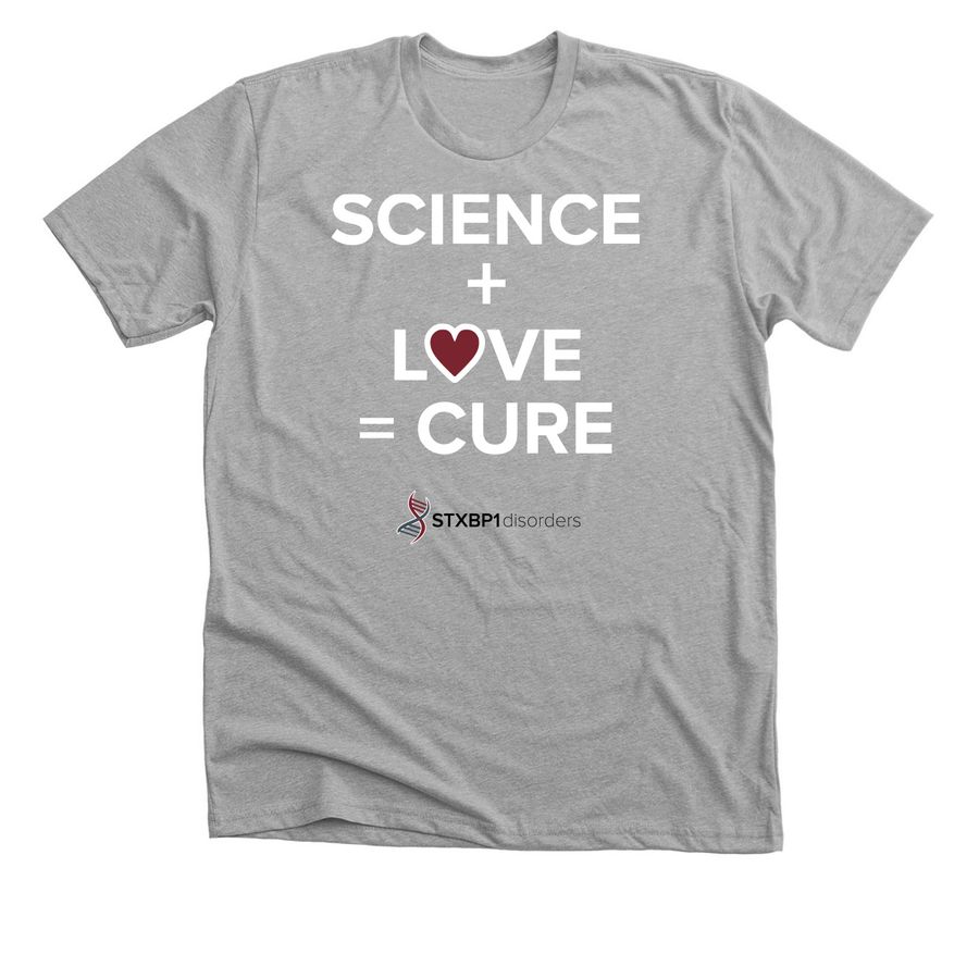SCIENCE + LOVE = CURE Mason Michels&nbsp;, a Athletic Heather Premium Unisex Tee
