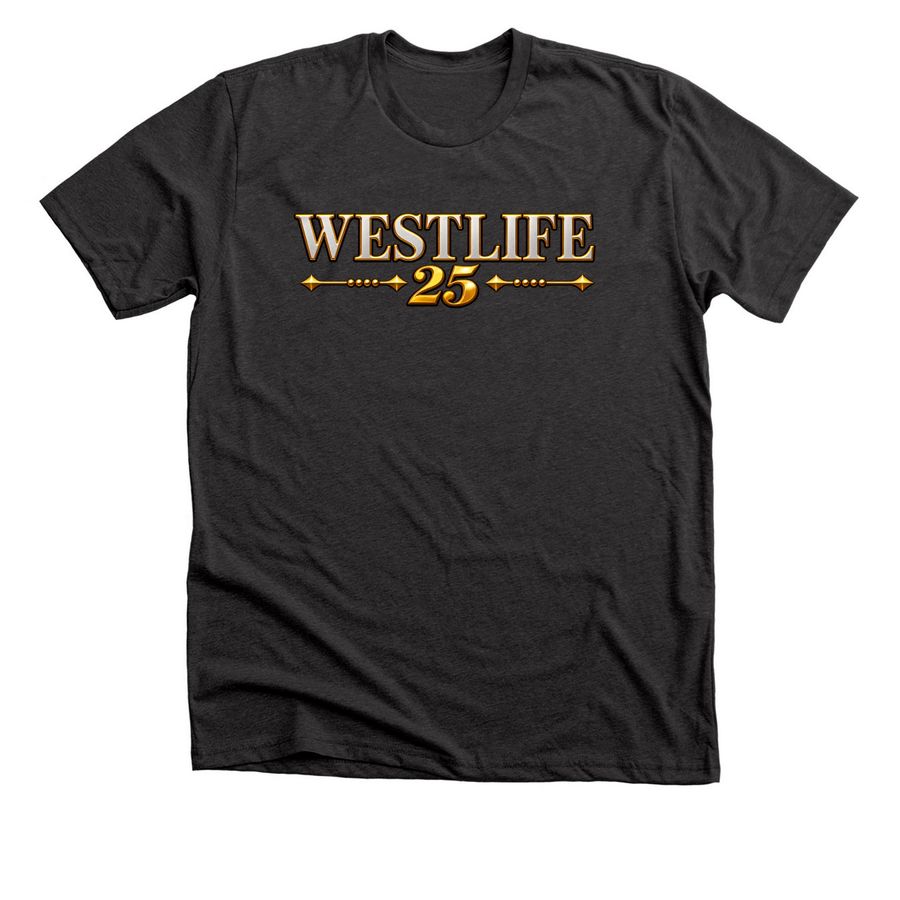 Westlife 25th Anniversary Tour Shirt, a Dark Grey Heather Premium Unisex Tee